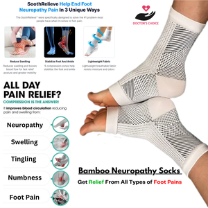 Neuropathy Compression Socks for Foot Pain, Swelling Relief (Pack of 5)